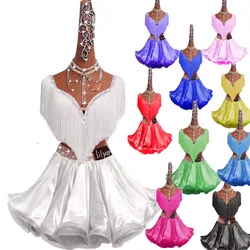 New Latin Dance Performance Costume Competition Costume Customized Women's and Children's Fringe Skirt Fishbone Skirt