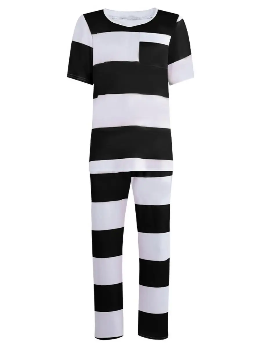 مخطط سجين زي الهالوين الإجرامي تأثيري دور بلانغ الزي سجين مجموعة المرأة المرحلة العرقية زي الألياف