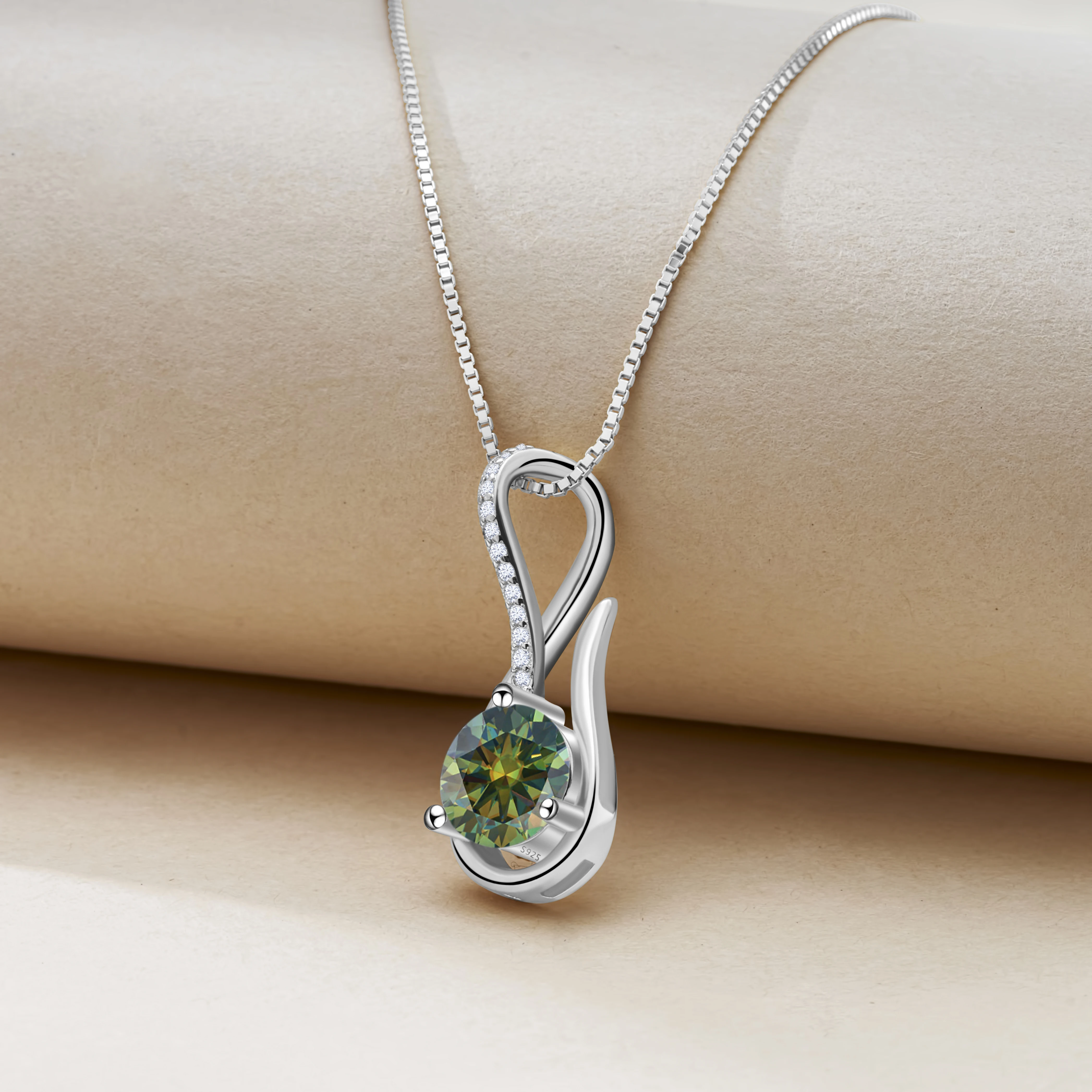 Colar de moissanite de 2 quilates, 8mm, para mulheres, certificação GRA, prata esterlina 925, pingente solitário, corrente, testador de diamante incluído