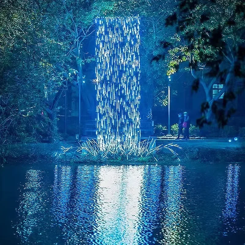 Landscape Spot Lights Square Waterfall Design IP65 Waterproof Outdoor Park Garden Decorative Cultural Travel Lighting