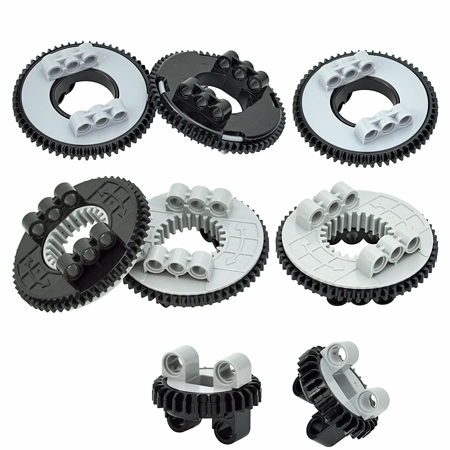 4Pcs Building Blocks Gears Technical Turntable Parts Rotating Platform MOC Compatible With 18938 18939 48452 50163 Kids Toys