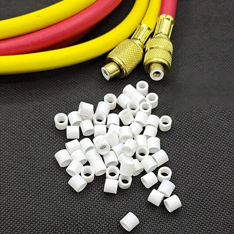 20pcs Fluorine tube sealing ring, air conditioning refrigerant filling tube R22/r410 rubber gasket, pressure gauge sealing