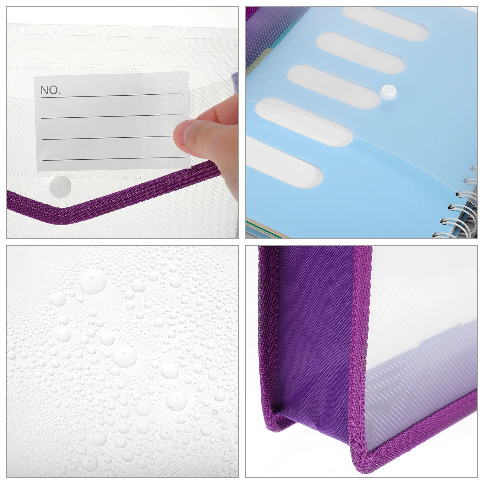 5 قطع من أكياس الملفات الشفافة، حامل مستندات قابل للتوسيع، سعة كبيرة، منظم الملفات العمودي، إغلاق سريع لمستلزمات ملفات الأوراق