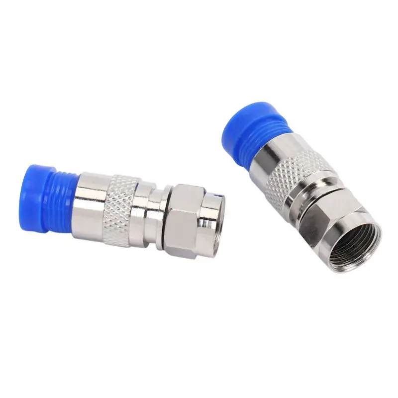 AAAEL-300PCS RG6 Compression Connectors Coaxial Cable Waterproof Connection F Compression Connector RG6 Coaxial Compression