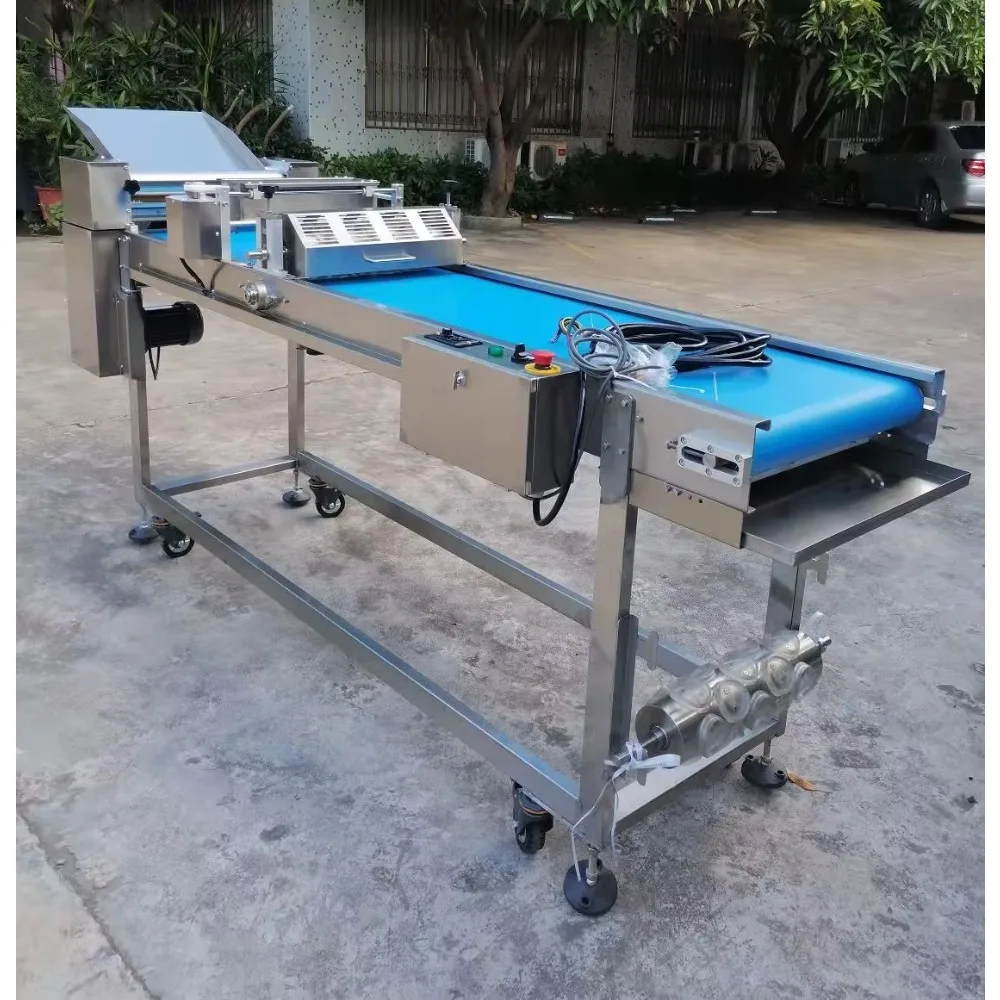 

Round Heart Berliner Cream Chocolate Coating Donut Rolling Cutting Machine for Yeast Doughnut Production Line Mini Custom Size