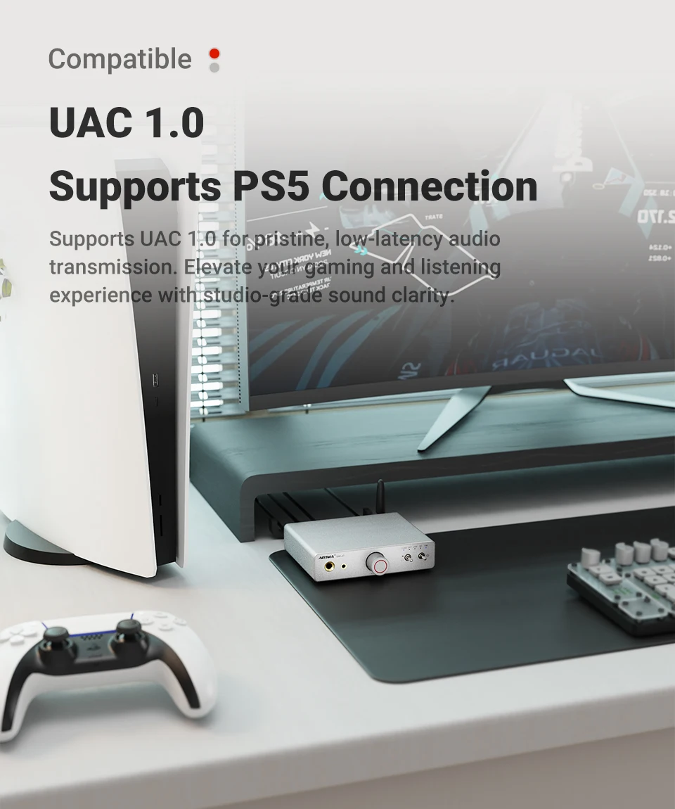 AIYIMA DAC-A7 Mini Stereo Audio USB-Decoder Kopfhörerverstärker Bluetooth 5.4 ES9038Q2M für Heim/Desktop Aktiv-Lautsprecher – Detail 15