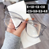 Anti Blue Light Presbyopia Eyeglasses Vintage Trend Oversized Square Hyperopia Eyewear Finished Prescription Reading Glasses