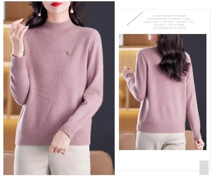 Hot Sweaters & Jumpers Warm Long Sleeve Tops For Woman Knitting Autumn Winter Knitwear Elegant Pollover Woman Clothes