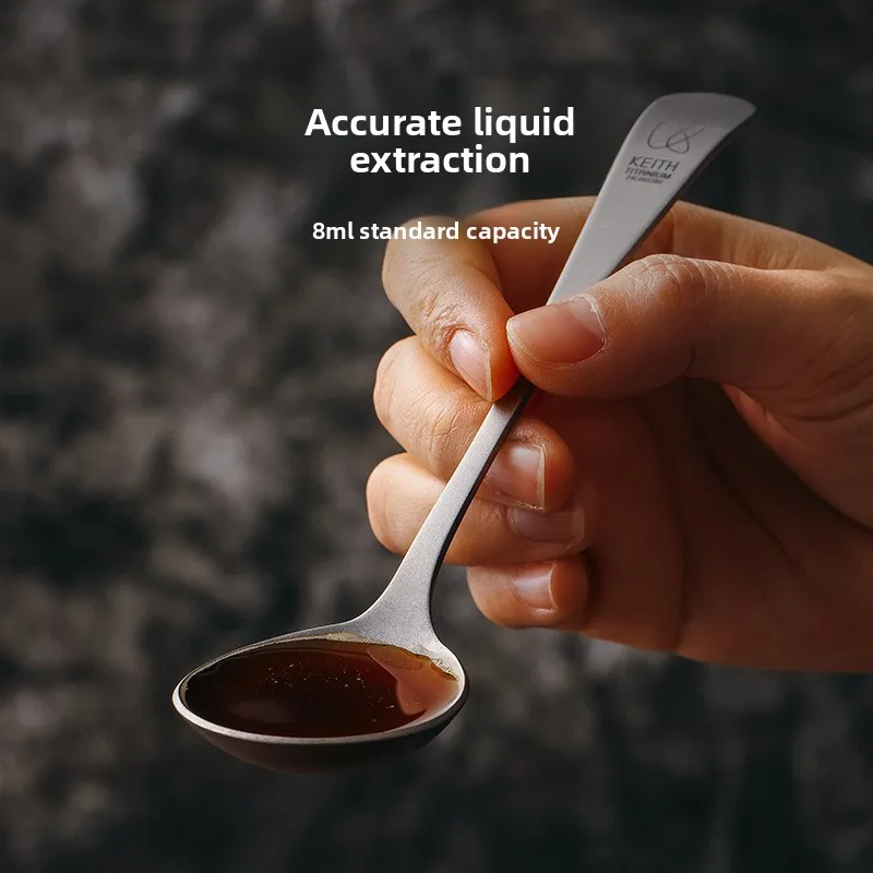 Keith Titanium Coffee Spoon, 8ml Measuring Spoon, Professional Cupping Spoon, Food Grade & Odorless, Lightweight, 8 Colors