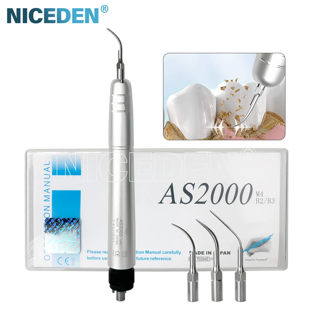 

Dental Ultrasonic Air Scaler with 3 Tips Tooth Calculus Remover Cleaning Tool Handpiece Whiten 2Holes/4 Holes Tooth Cleaner