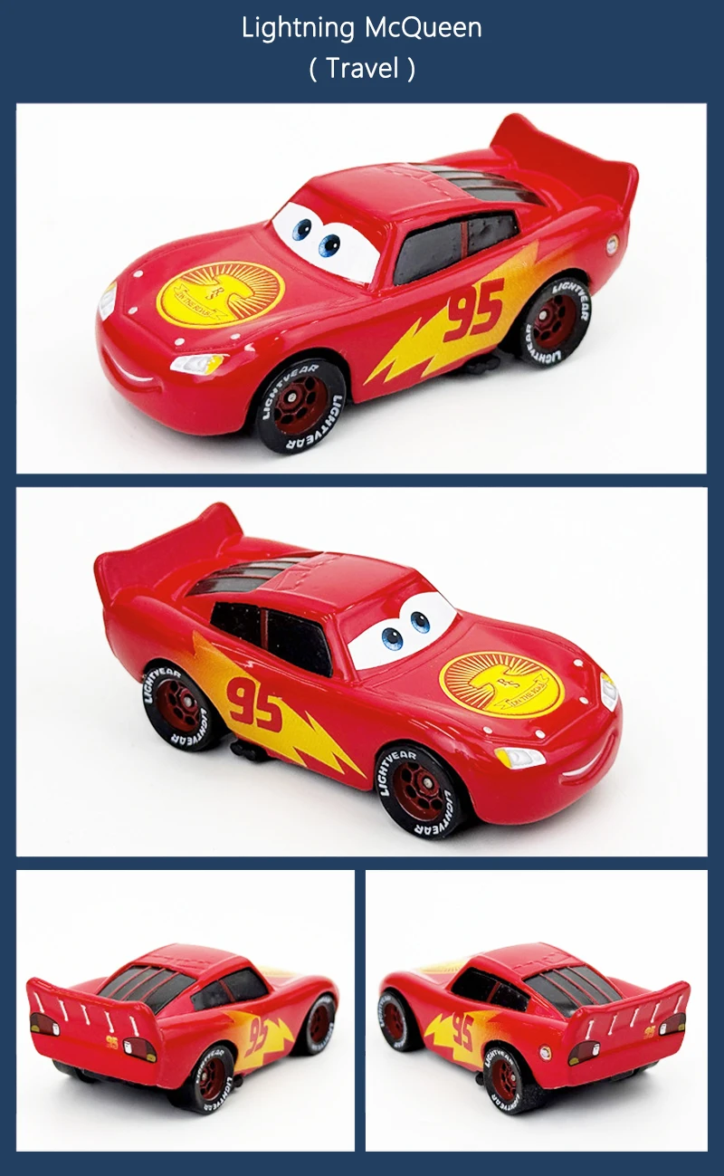 Cars 2 3 Lightning McQueen Mater Sheriff Flo Doc Hudson Rot 1:55 Legierungs-Druckguss-Automodell Kinderspielzeug Geschenk – Detail 13
