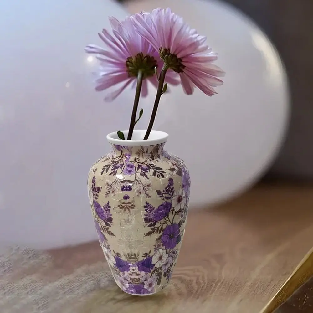 Kreatywny Wodoodporny Wazon 3D Puzzle DIY do Samodzielnego Układania Kwiatów, Artystyczny Wazon Dekoracyjny do Domu dla Dzieci/Dorosłych