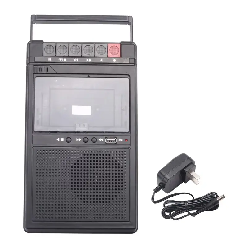 B24B Multifunction Retro Portable Handheld Tape USB Player Cassette Recorder Music Player Built-In Bluetooth Speakers