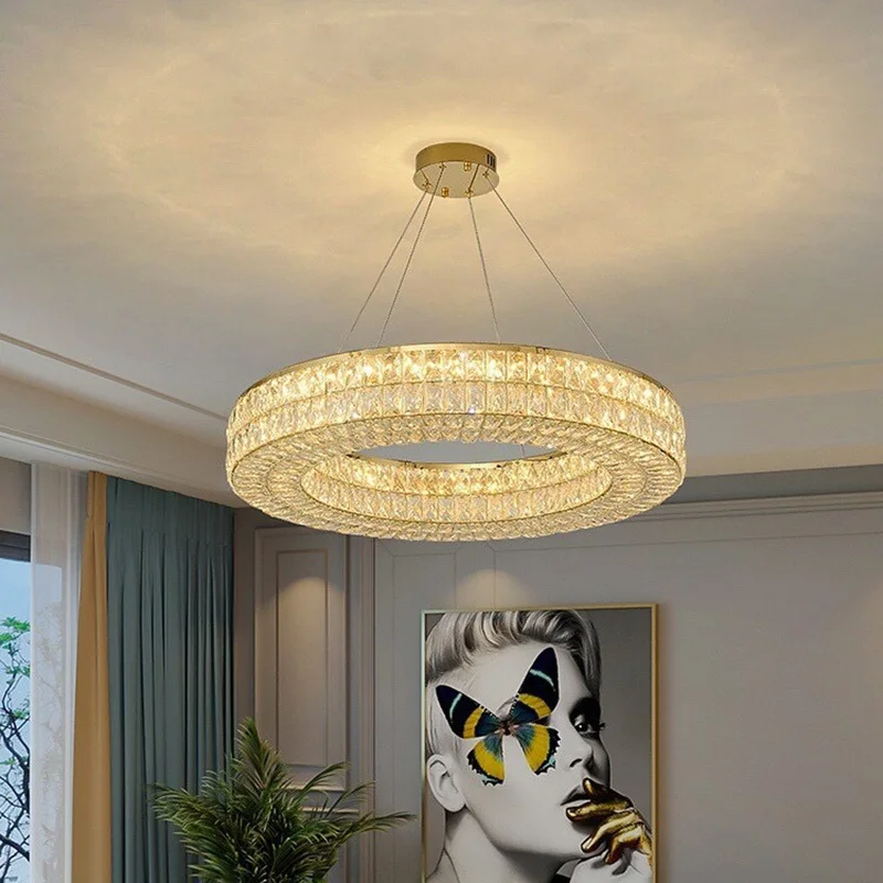 

Modern New Luxury K9 LED Crystal Chandelier Home Lighting for Villa Living Dining Room Bedroom Hanging Pendant Light Decor Lamps
