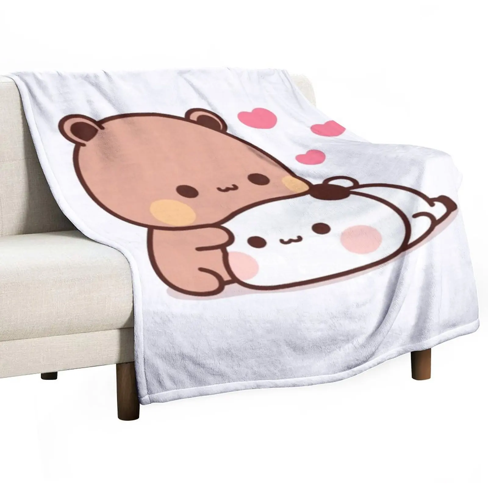 

Panda And Brownie Bear Couple Throw Blanket Sofa Blankets Decorative Sofa Blanket