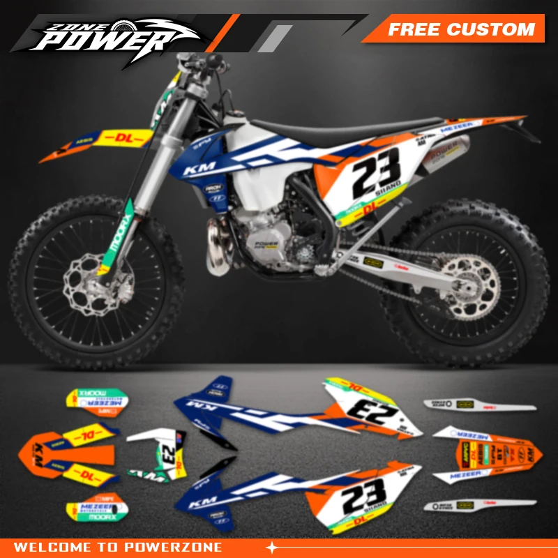 

Powerzone Custom Team Decals Stickers Kit for KTM 125 200 250 300 350 450 500 EXC XCW 2017 2018 2019 SX SXF 2016 2017 2018