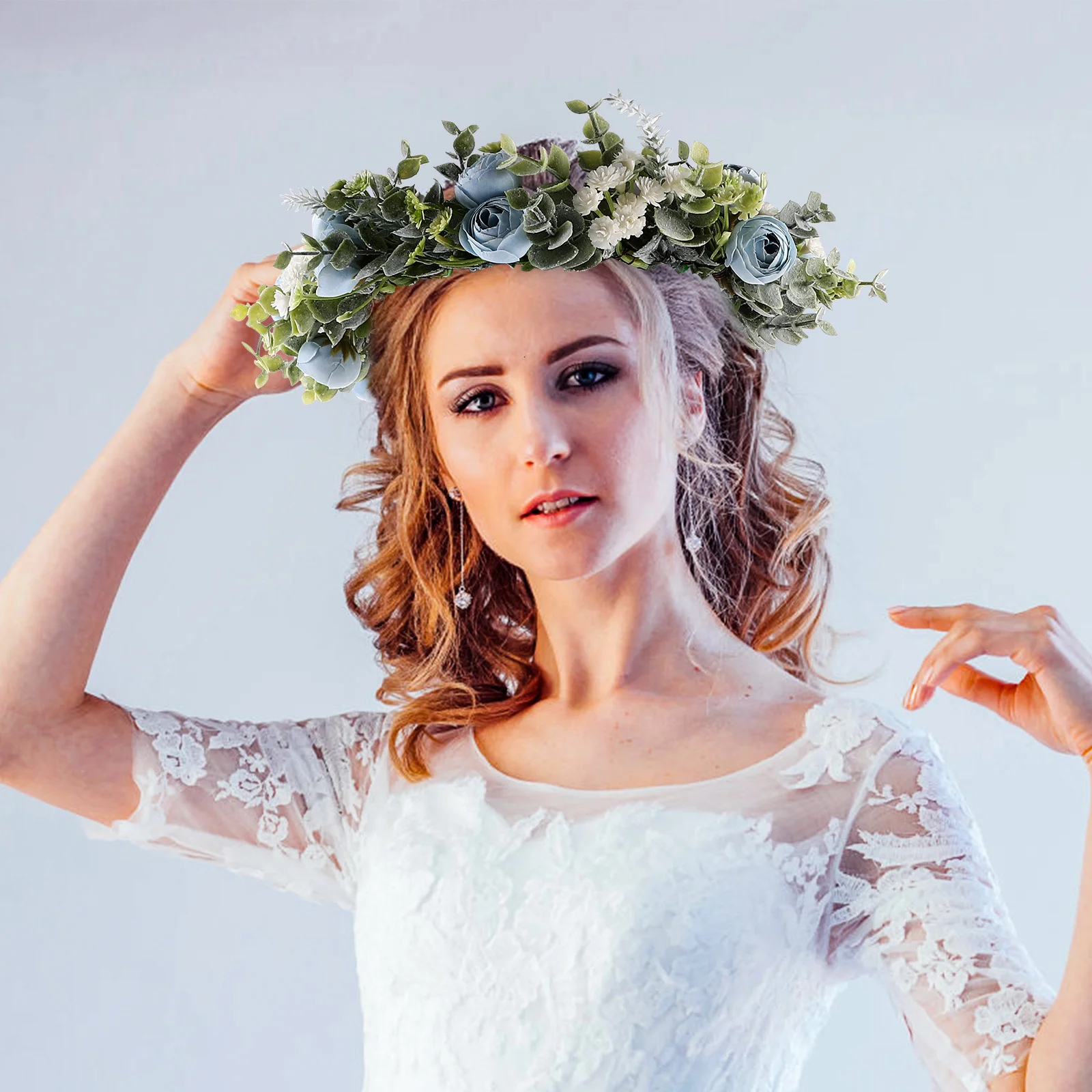 

1Pcs Bridal Flower Headpiece Exquisite Handmade Wreath Hair Band for Wedding Stage Performance Carnival Party Bride Wreath