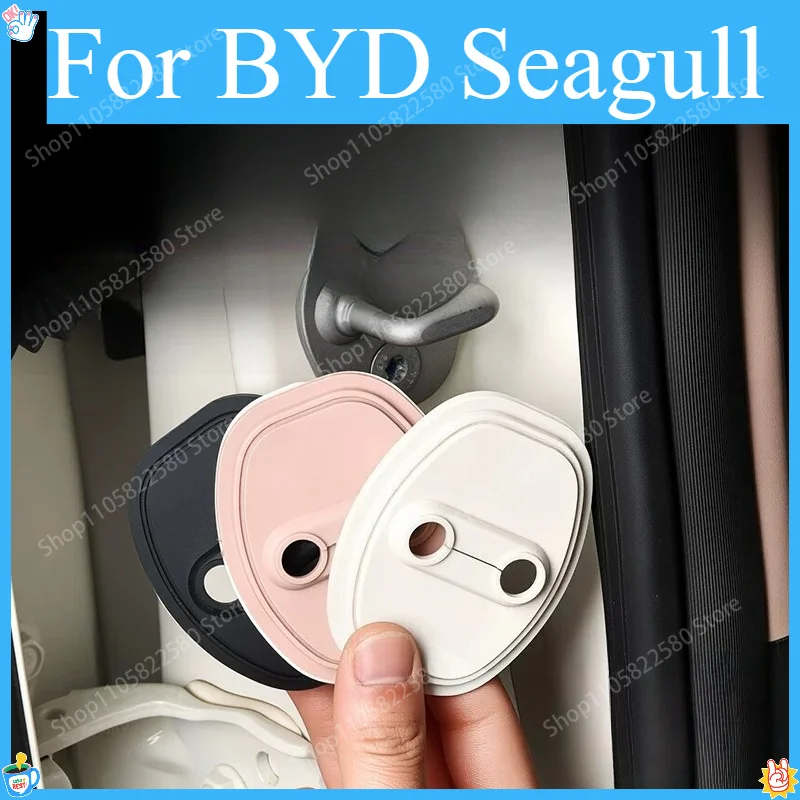 Silicone Door Lock Buckle Cover For BYD Seagull, Car Door Lock Protector Anti-Rust Shockproof Interior Decoration Accessories