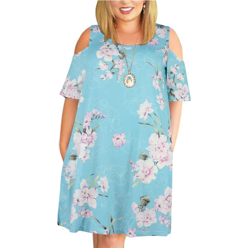 Big size 9XL Dress For MOM 2022 Woman Summer dress Loose plus size dresses off the shoulder women printed dress vestidos