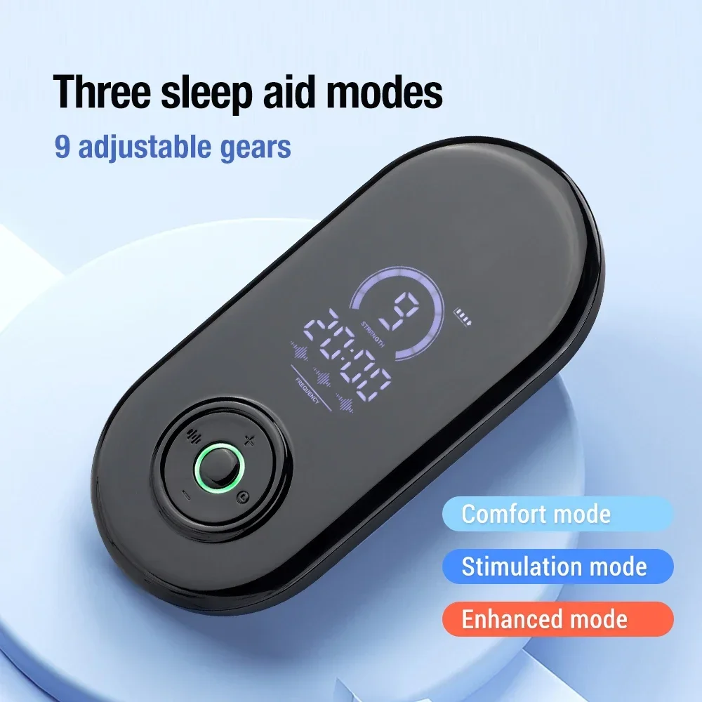 CES Sleep Aid Device with Ear Clips, 3 Modes 9 Levels Microcurrent Pulse Hypnosis Device, Portable Relaxation Tool with Storage