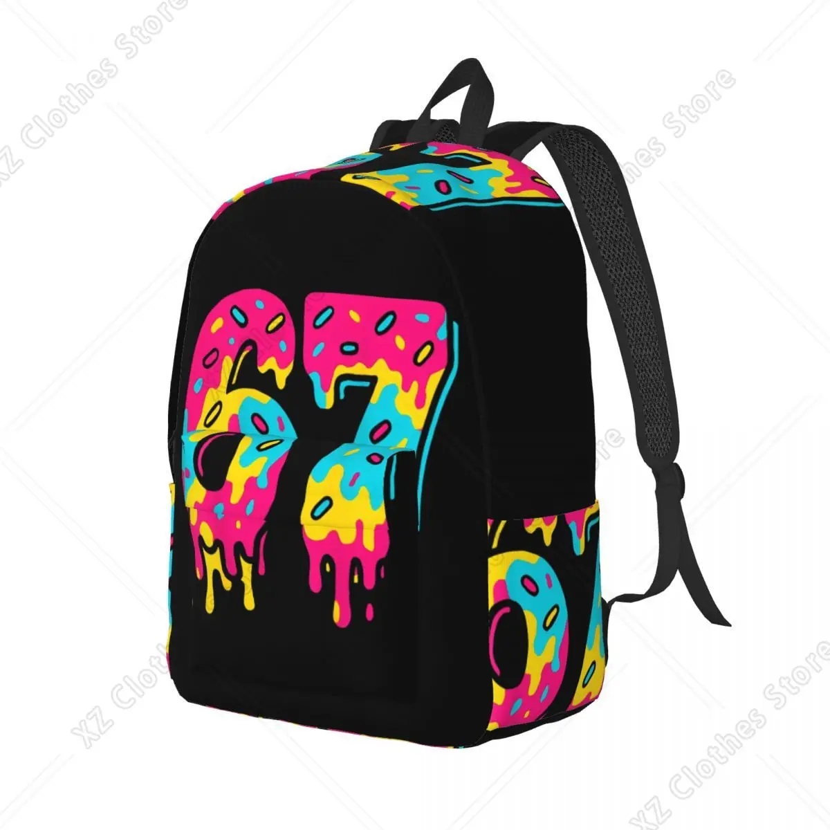 Six Seven Ice Cream Drip 67 Meme Slang Backpack for Kindergarten Primary School Student Bookbag Boy Girl Kids Daypack Outdoor