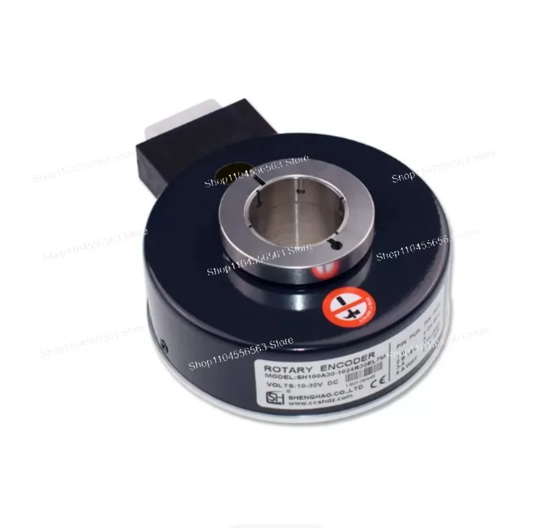Industrial Photoelectric Rotary Encoder: 100mm OD, 30/45mm Through-Hole, Incremental, 100-5000PPR