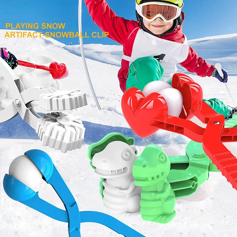 4 Pack Snowball Maker Toys For Kids Snowball Maker Tool con manico per Snow Ball Fights, Snow Toys Kids Snow Ball Clips