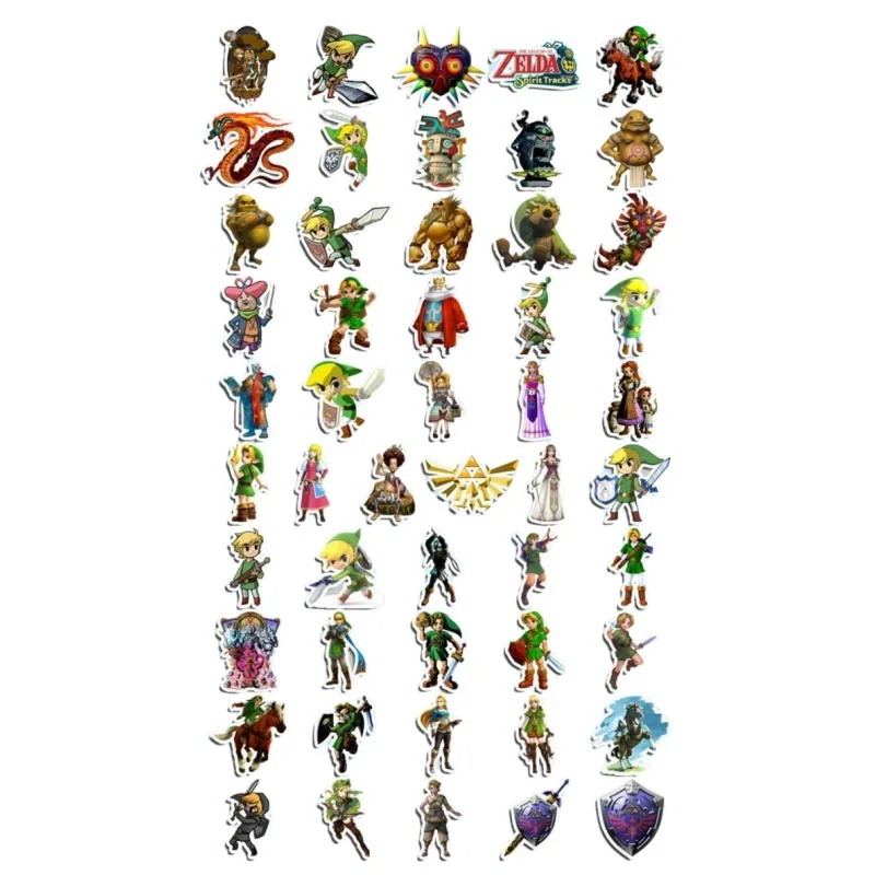 50pcs The Legend of Zelda Graffiti Sticker Water Cup Luggage Laptop Mobile Phone Skateboard Stationery Decorative Sticker