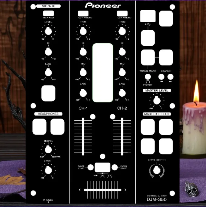 DJM350 Mixer Panel Skin PVC Protective Film Sticker Black Original Color DJ Equipment Cover