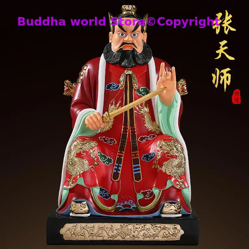 

large Asia Temple Shrine HOME Effective protection eliminating evil Exorcism Daoist GOD ZHANG TIANSHI FENG SHUI statue