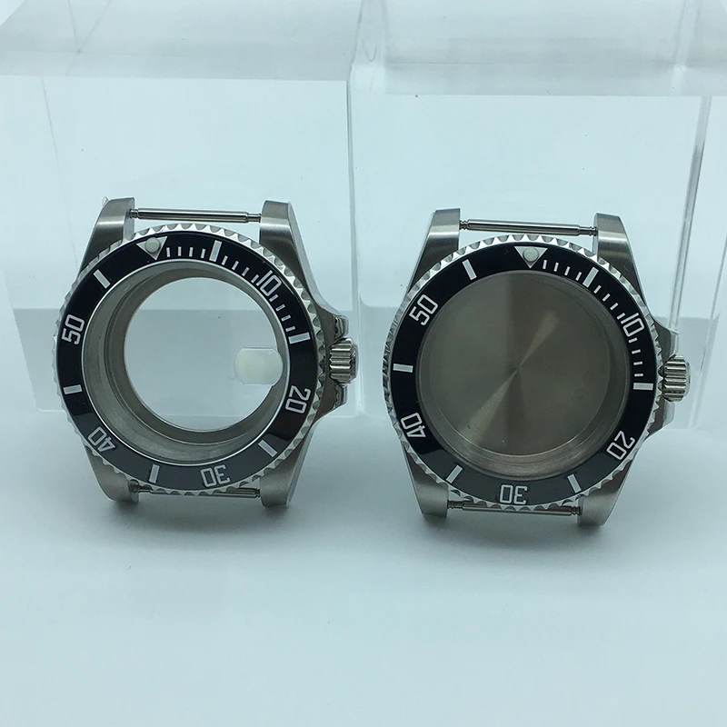 

40mm stainless steel diving watch case sapphire crystal glass For Seiko nh34 nh35 nh36 nh38 Miyota 8215 movement 28.5mm dial