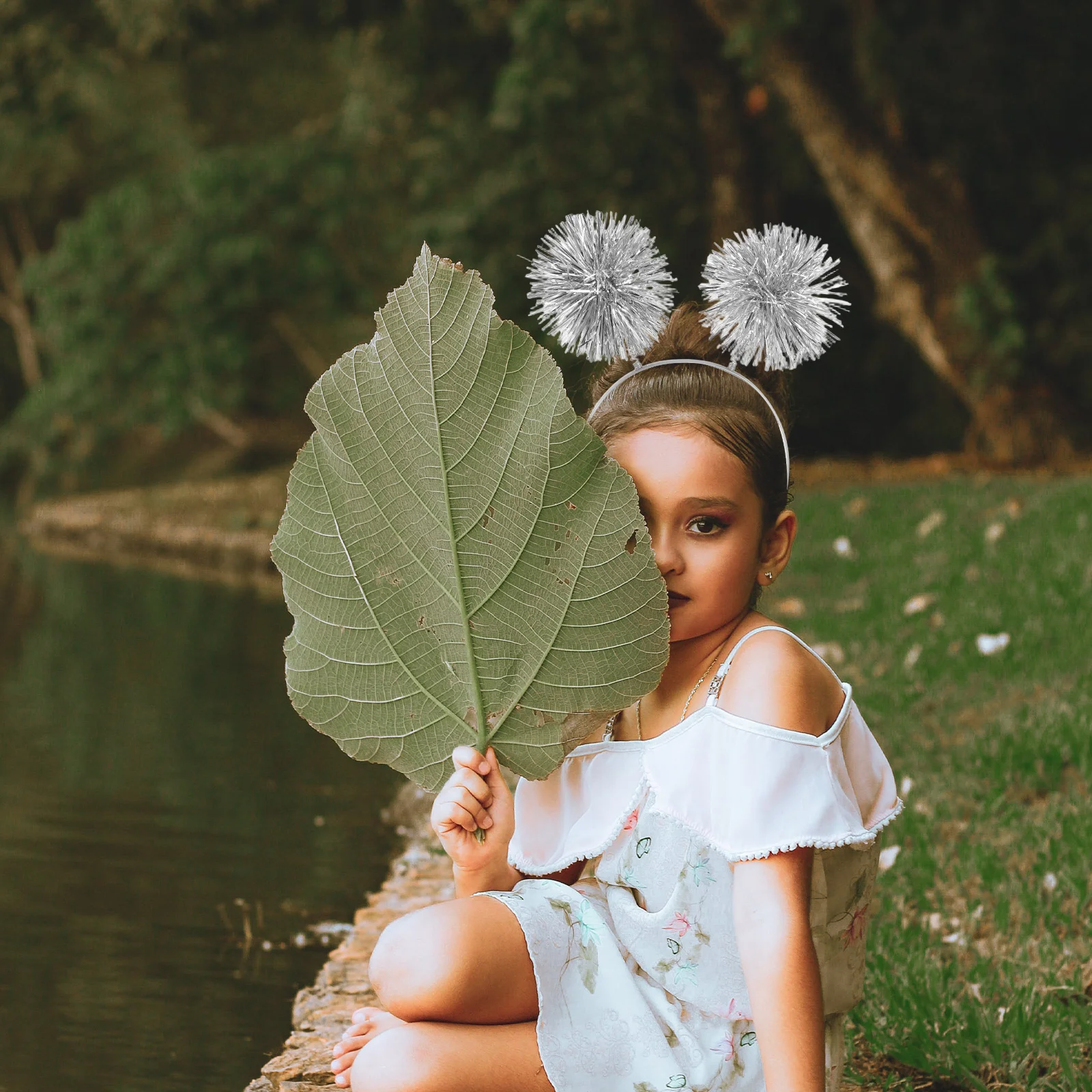 

Tinsel Headband Silver Carnival Birthday Party Performance Costume Kids Party Hair Accessory Festive Headwear