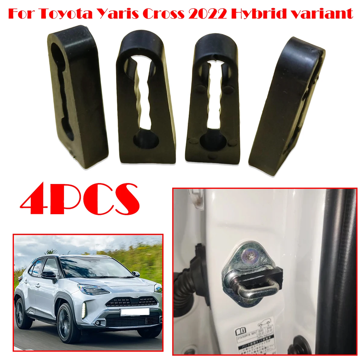 4/8pcs Car Sound Deadener Damper Door Lock Buffer Deadening Damping For Toyota Yaris Cross 2022 Hybrid variant Car accessories