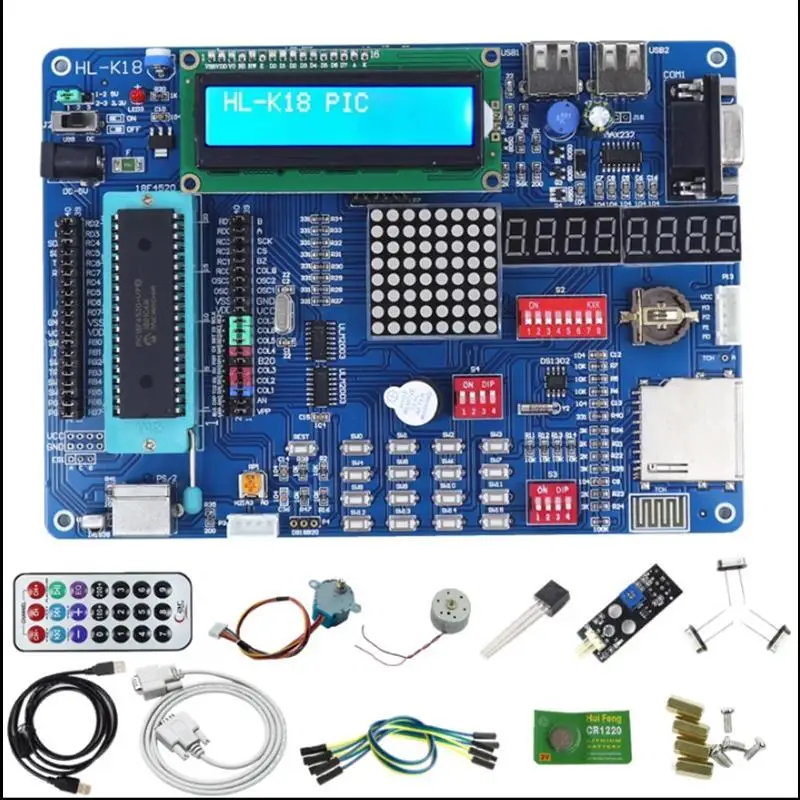 Top! New PIC development board PIC18F4520 microcontroller learning board HL-K18 experimental board integrated kit2 emulator