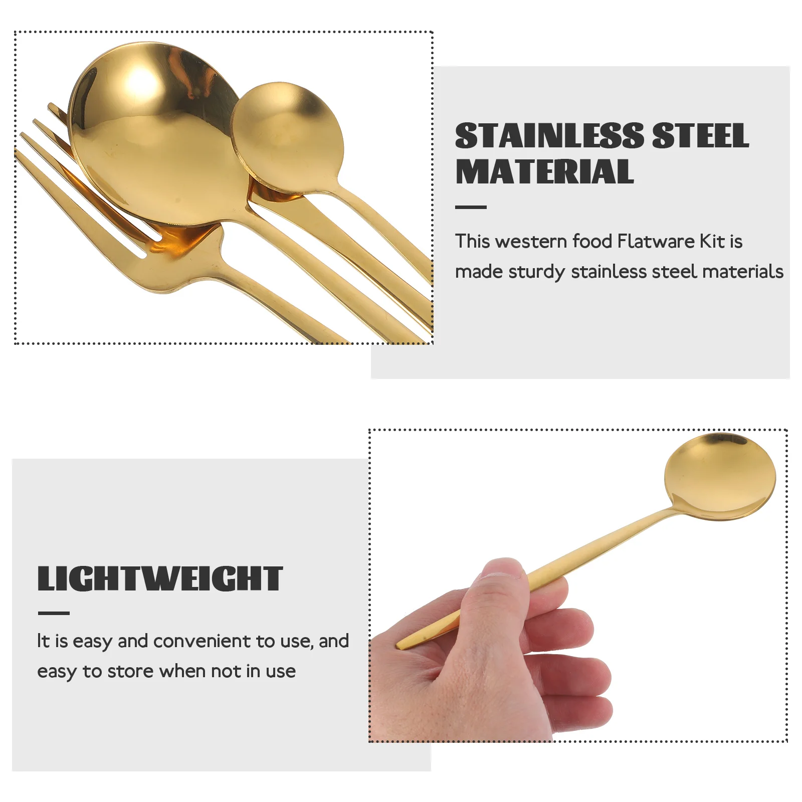 

Stainless Steel Mirror Cutlery Set 410 Kit Travel Kitchen Western Tableware Spoon Fork Knife Easy Clean Party BBQ
