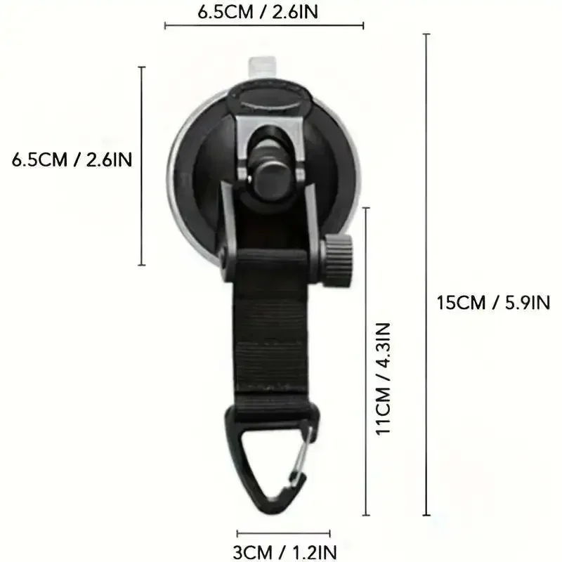 Vacuum Suction Cup Car Tent Buckle with Glass Hook Lightweight Camping Bracket for Hiking and Climbing Hooks