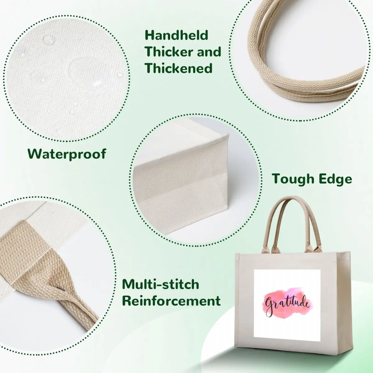 Gratitude Tote Bag ecological bags personalized tote Shopping bags