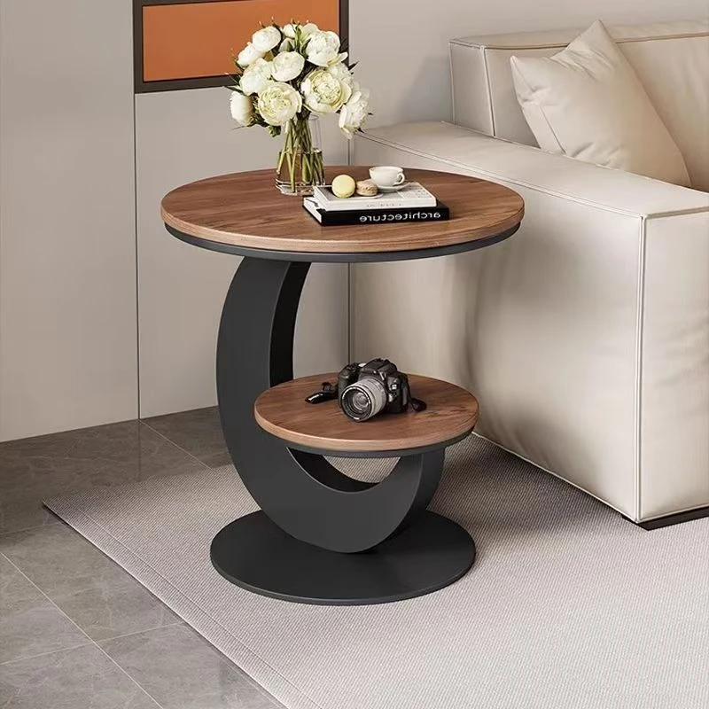 Solid wood edge few living room Internet celebrity corner few small table antique small round table sofa side