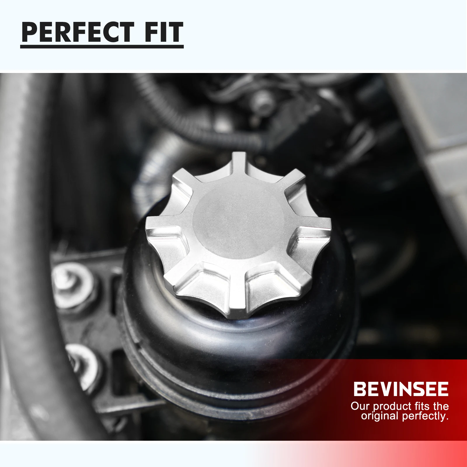 BEVINSEE Power Steering Reservoir Cap for BMW E36 E46 E90 E91 E92 E93 E60 E87 E63 E64 E65 X1 X3 X5 Z3 Z4 32416851332 32410141427