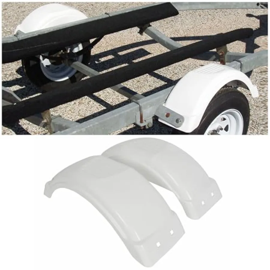 

8"-12" Set of Two Single-Axle Trailer Fenders Wheels Tire Top Step Skirt Boat