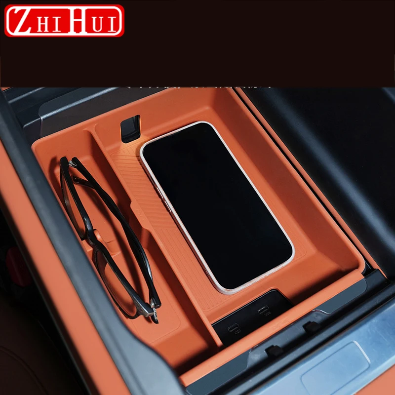 

For Lixiang L7 L8 L9 2022 2023 Old Style Car Liquid Silicone Double-layer Central Control Armrest Box Storage Box Accessories