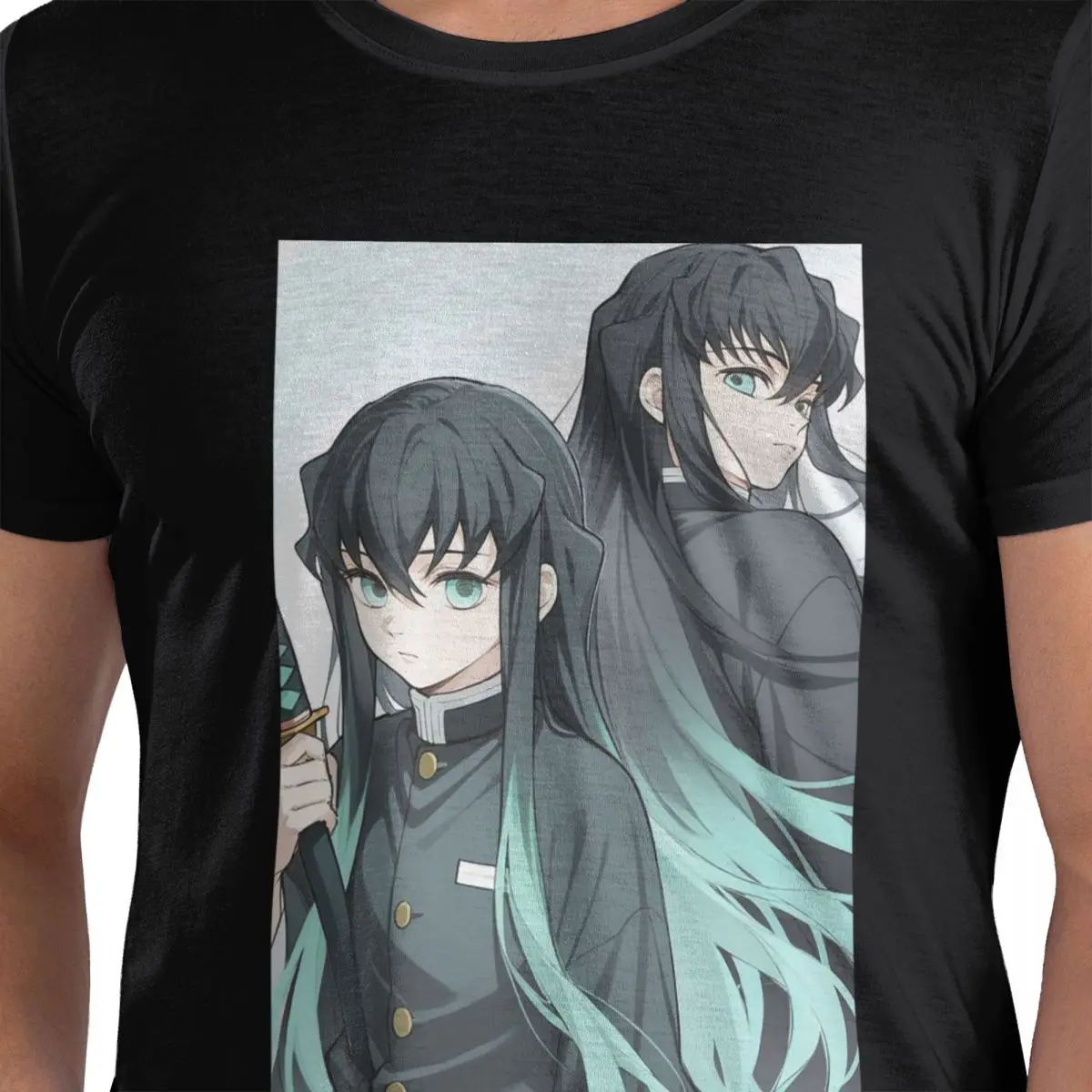 

Muichiro Tokito футболка из 100% хлопка, мужские модные футболки, мужские футболки с круглым вырезом и коротким рукавом, S-6XL