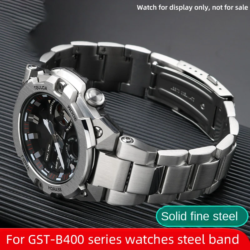 For Casio strap G-SHOCK G-steel men's  GST-B400 gst-b400 convex end watch band Solid stainless steel strap Refit accessories