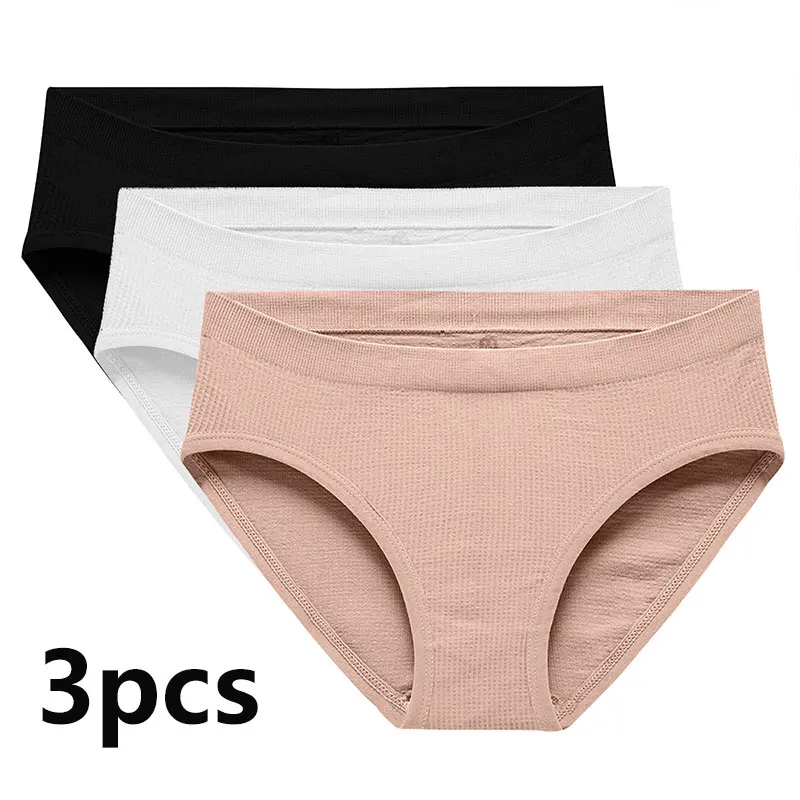 3Pcs Panties Set Women Sexy Seamless Briefs Underwear Set Lingerie Underpants Soft Pantys