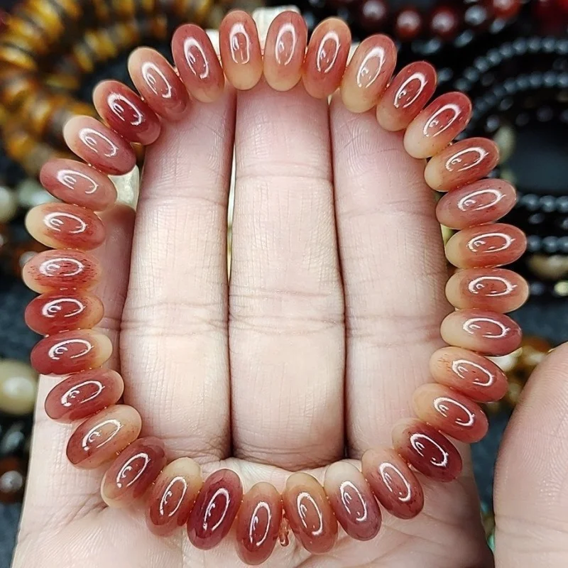 

Tibetan Style Genuine Bone Blood Material Abacus Bead Bracelet 12-14mm Fashionable Versatile