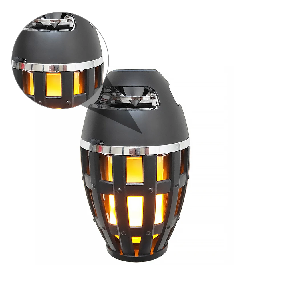 

Speaker Portable Wireless Decorate Simulated Torch Plastic Vertical Stripes