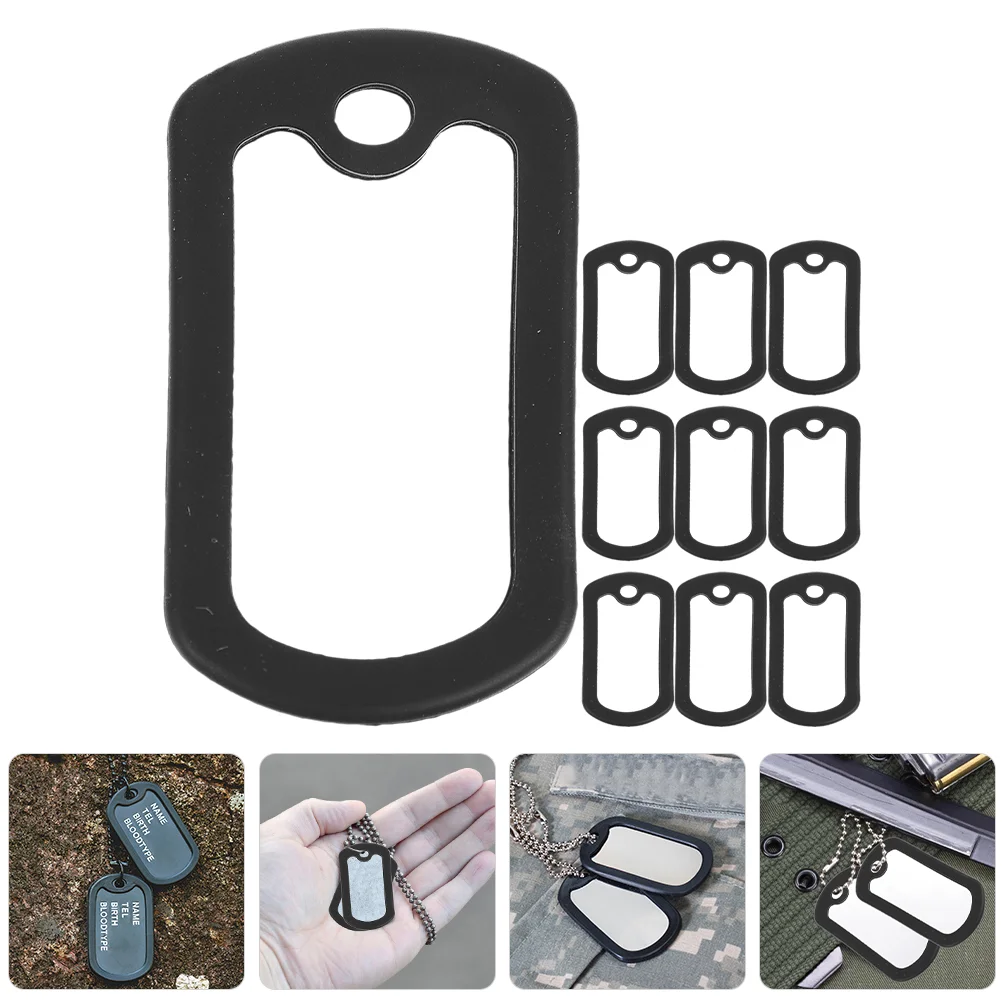 

10pcs Dog Tag Silicone Black Dog Tags Silencers Pet Supplies Dog Id Tag Dog Id Tag Protector