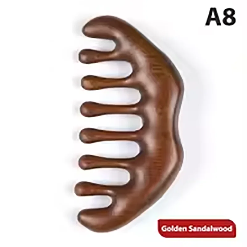 1Pc サンダルウッドアイノーズ経絡マッサージャーボディフェイシャルマッサージコーム木製ハンドルサンダルウッド経穴マッサージャー