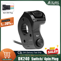 Ebike Scooter Light Switch Wuxing 12V-72V DK240 4pin SM Plug for Motorcycle Button Can Control Turn Signal Light Accessories
