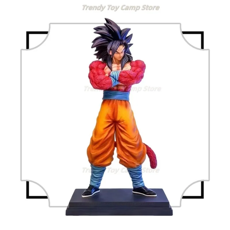 【En stock】animación Dragon Ball Ssj4 Wukong personaje Super Saiyan personaje de acción 34cm estatua de Pvc colección modelo juguete para regalo